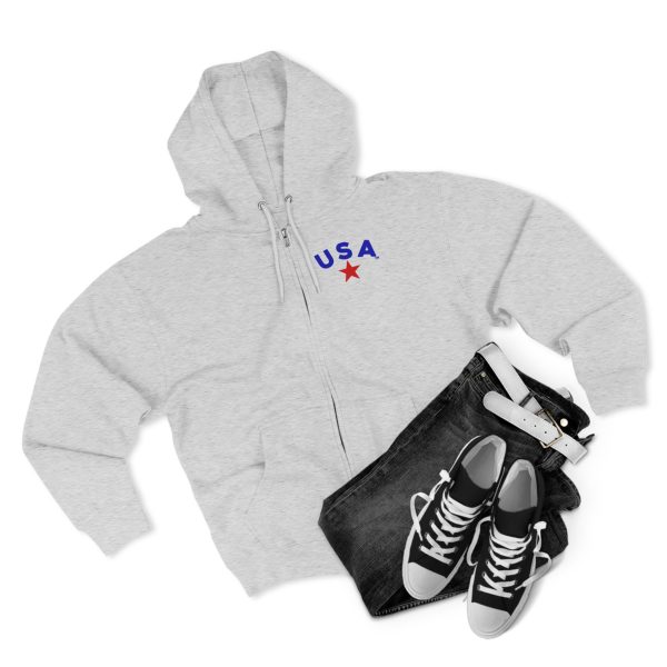 Patriotic Zip Hoodie, USA Hoodie for Independence Day, Comfy Unisex Zip Up, Summer Nights, Memorial Day Celebration - Image 8