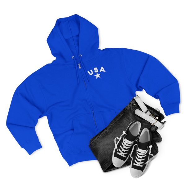 Patriotic Zip Hoodie, USA Hoodie for Independence Day, Comfy Unisex Zip Up, Summer Nights, Memorial Day Celebration - Image 27