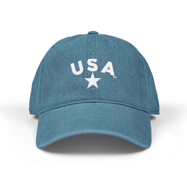 USA Embroidered  Denim Hat - Classic Casual Style - Image 2
