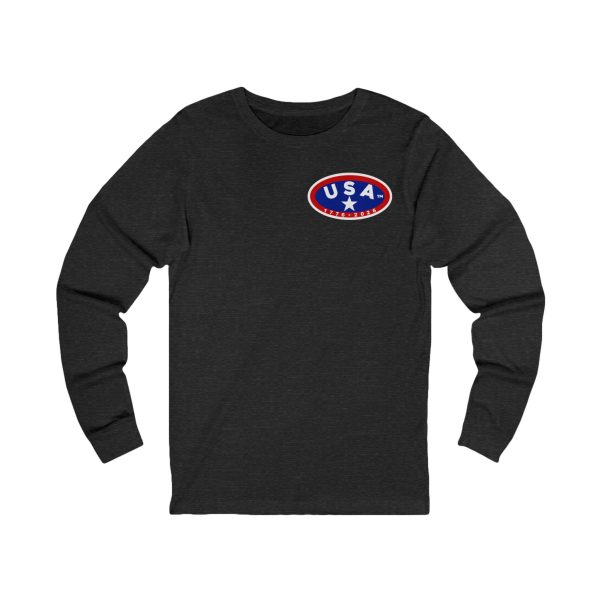 Vintage USA Patch Long Sleeve Tee, Retro USA T-Shirt, Casual Layering Tee, Unisex Long Sleeve Shirt, Holiday Gift Idea - Image 9