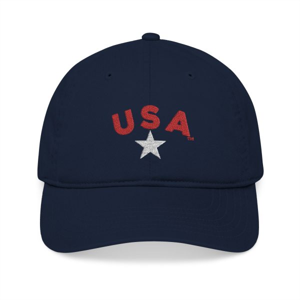 USA Embroidered Organic Baseball Cap - Eco-Friendly Hat, Gift for Sports Lovers, Casual Wear, Outdoor Activities, Summer Accessory - Image 2