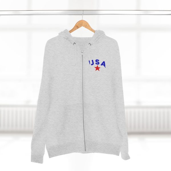 Patriotic Zip Hoodie, USA Hoodie for Independence Day, Comfy Unisex Zip Up, Summer Nights, Memorial Day Celebration - Image 5