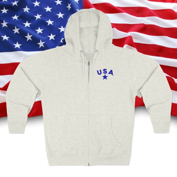 Patriotic Zip Hoodie, USA Hoodie for Independence Day, Comfy Unisex Zip Up, Summer Nights, Memorial Day Celebration - Image 21