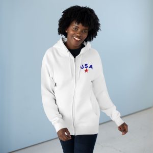 Patriotic Zip Hoodie, USA Hoodie for Independence Day, Comfy Unisex Zip Up, Summer Nights, Memorial Day Celebration