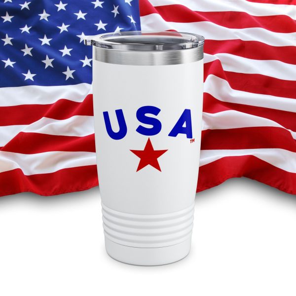 Patriotic Insulated Tumbler for Hot/Cold Drinks, USA Travel Mug, Stainless Steel Cup, 4th of July Gift, Outdoor Adventure Gear
