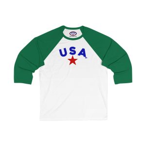 USA Unisex 3/4 Sleeve Baseball Tee, Patriotic Shirt, Casual Wear, Sports Apparel, Gift for Holidays, Summer Outing
