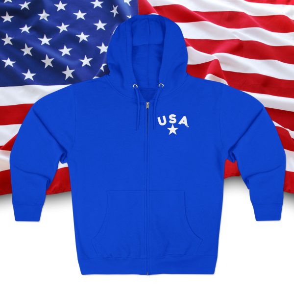 Patriotic Zip Hoodie, USA Hoodie for Independence Day, Comfy Unisex Zip Up, Summer Nights, Memorial Day Celebration - Image 25
