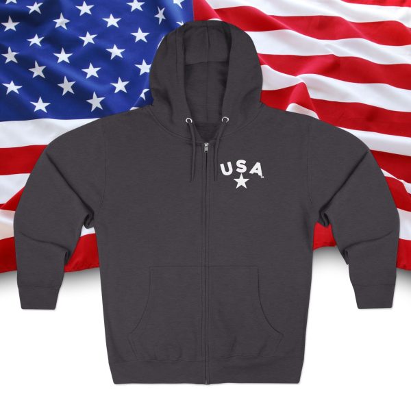 Patriotic Zip Hoodie, USA Hoodie for Independence Day, Comfy Unisex Zip Up, Summer Nights, Memorial Day Celebration - Image 13