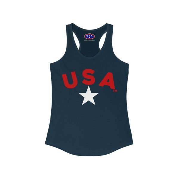 Women's USA NEXT LEVEL Racerback Tank Top - Perfect for Summer, Gym, and Patriotic Celebrations, Fitness Wear, Cute Casual Outfit