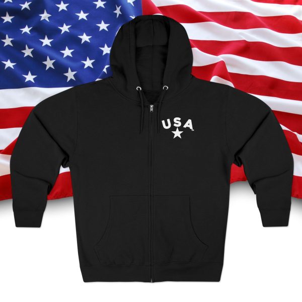 Patriotic Zip Hoodie, USA Hoodie for Independence Day, Comfy Unisex Zip Up, Summer Nights, Memorial Day Celebration - Image 17