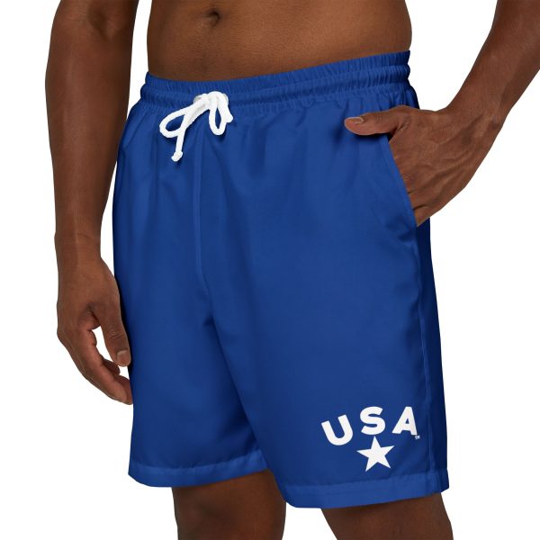 U S A- BLUE Swim Shorts (AOP) - PERFECT FOR  MEMORIAL DAY / 4TH OF JULY - Image 3