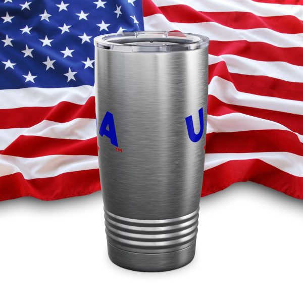 Patriotic Travel Tumbler - 20oz, USA Mug, Travel Coffee Cup, Fourth of July Gift, Stainless Steel Insulated Drinkware - Image 2