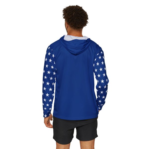 Star-Printed Men's Sports Warmup Hoodie, USA Team Gear, Athletic Outerwear, Perfect for Game Day, Fitness, Holidays - Image 4