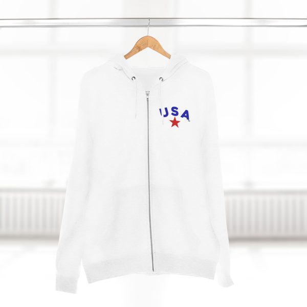 Patriotic Zip Hoodie, USA Hoodie for Independence Day, Comfy Unisex Zip Up, Summer Nights, Memorial Day Celebration - Image 2