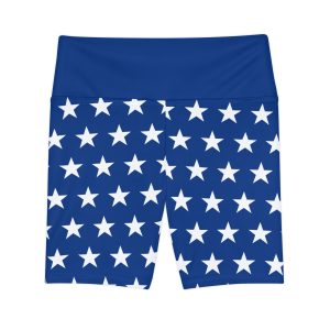 Patriotic Star Print Workout Shorts for Women | Gym, Running, Yoga, Fitness, 4th of July, Memorial Day