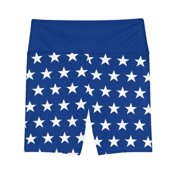 Patriotic Star Print Workout Shorts for Women | Gym, Running, Yoga, Fitness, 4th of July, Memorial Day