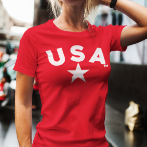 U S A NEXT LEVEL Womens Boyfriend Tee - Casual Style