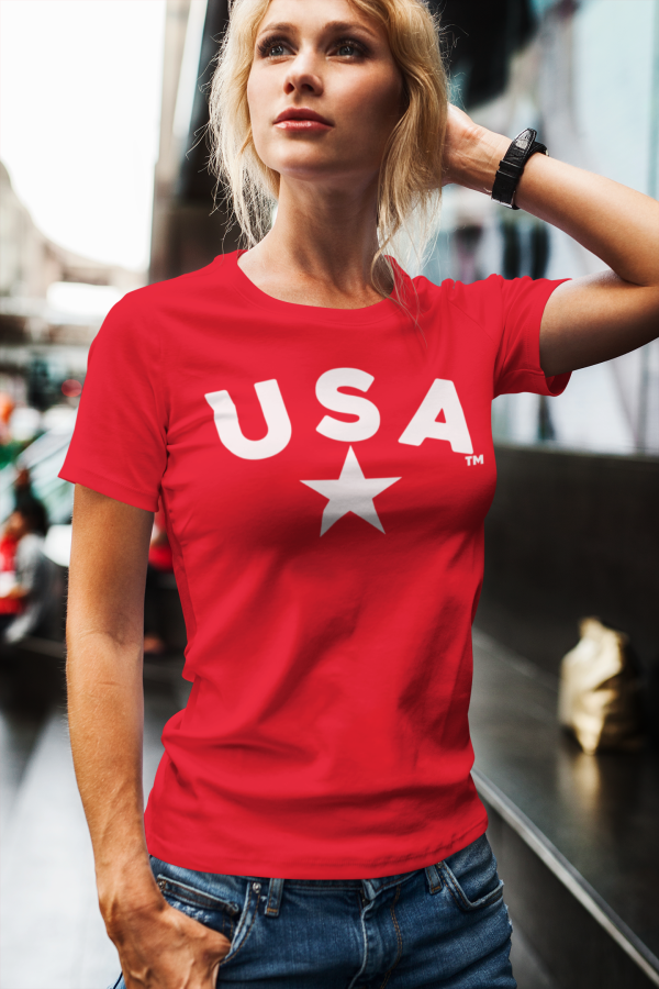 U S A NEXT LEVEL Womens Boyfriend Tee - Casual Style