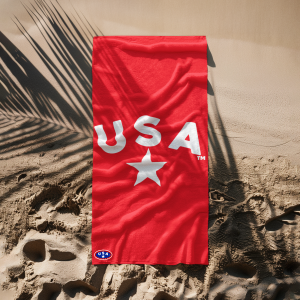 American Flag Beach Towel, Patriotic Swim Towel, Fourth of July Outdoor Towel, USA Beach Blanket, Summer Holiday Accessory