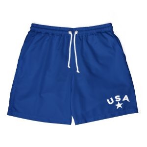 U S A- BLUE Swim Shorts (AOP) - PERFECT FOR  MEMORIAL DAY / 4TH OF JULY