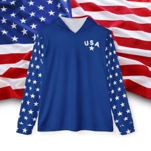 Star-Printed Men's Sports Warmup Hoodie, USA Team Gear, Athletic Outerwear, Perfect for Game Day, Fitness, Holidays