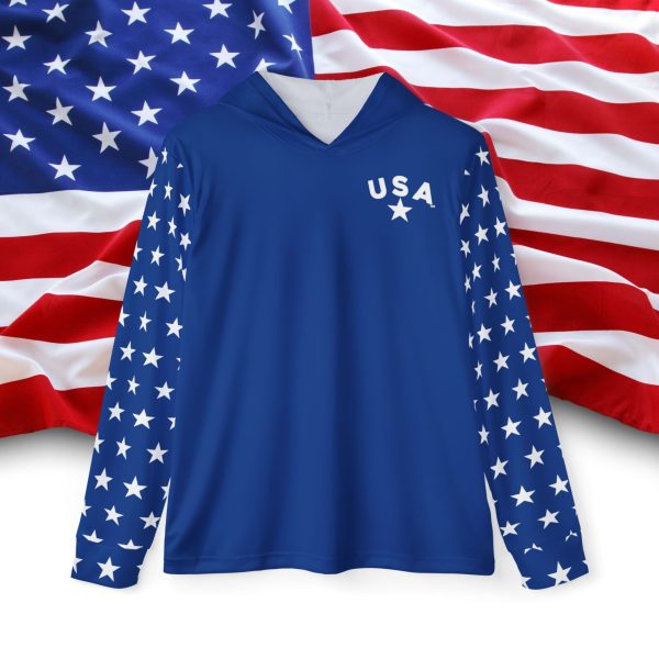 Star-Printed Men's Sports Warmup Hoodie, USA Team Gear, Athletic Outerwear, Perfect for Game Day, Fitness, Holidays