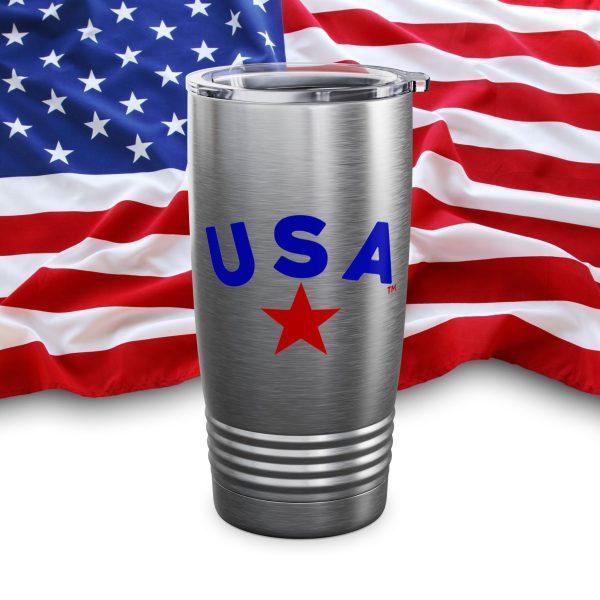 Patriotic Travel Tumbler - 20oz, USA Mug, Travel Coffee Cup, Fourth of July Gift, Stainless Steel Insulated Drinkware - Image 4
