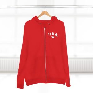 Patriotic Zip Hoodie, USA Hoodie for Independence Day, Comfy Unisex Zip Up, Summer Nights, Memorial Day Celebration