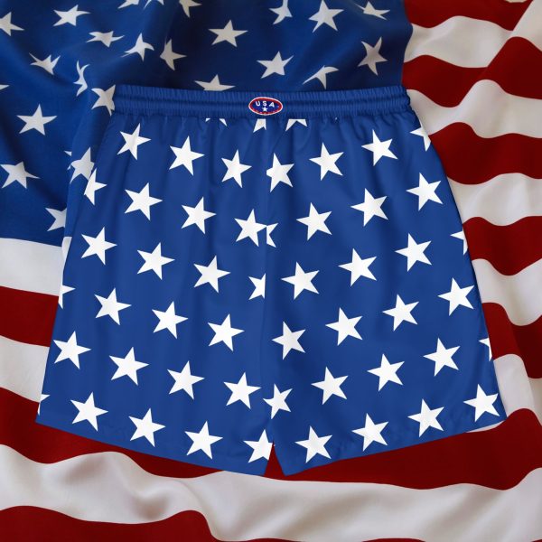 U S A Star-Spangled Unisex Swim Shorts - Patriotic Beachwear - Image 2