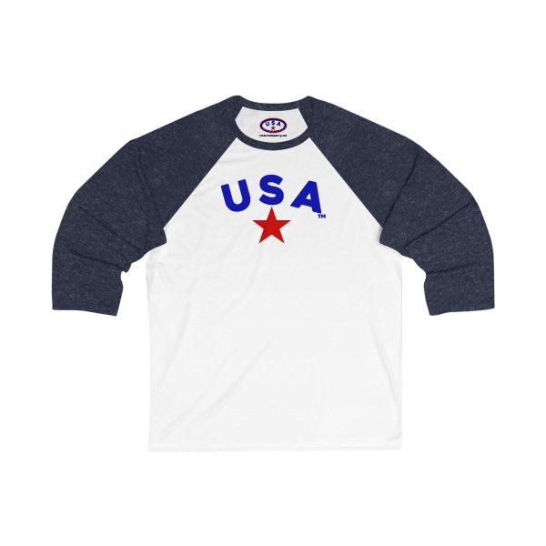 USA Unisex 3/4 Sleeve Baseball Tee, Patriotic Shirt, Casual Wear, Sports Apparel, Gift for Holidays, Summer Outing - Image 3