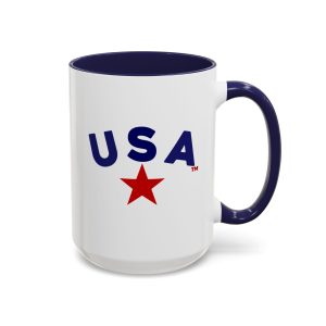 U S A - (Blue/Red) Accent Coffee Mugs (15oz)