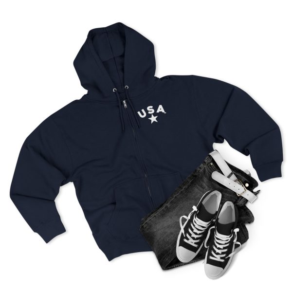 Patriotic Zip Hoodie, USA Hoodie for Independence Day, Comfy Unisex Zip Up, Summer Nights, Memorial Day Celebration - Image 31