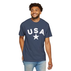 USA Star Unisex Garment-Dyed T-Shirt, Casual Tee, Summer Wear, Patriotic Apparel, Independence Day Gift