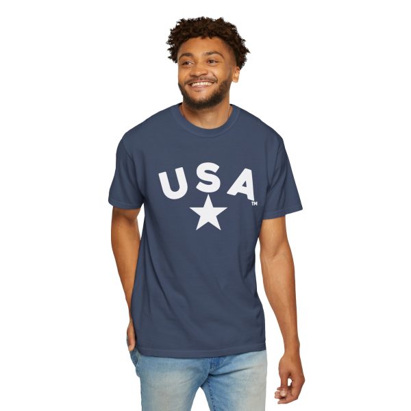 USA Star Unisex Garment-Dyed T-Shirt, Casual Tee, Summer Wear, Patriotic Apparel, Independence Day Gift
