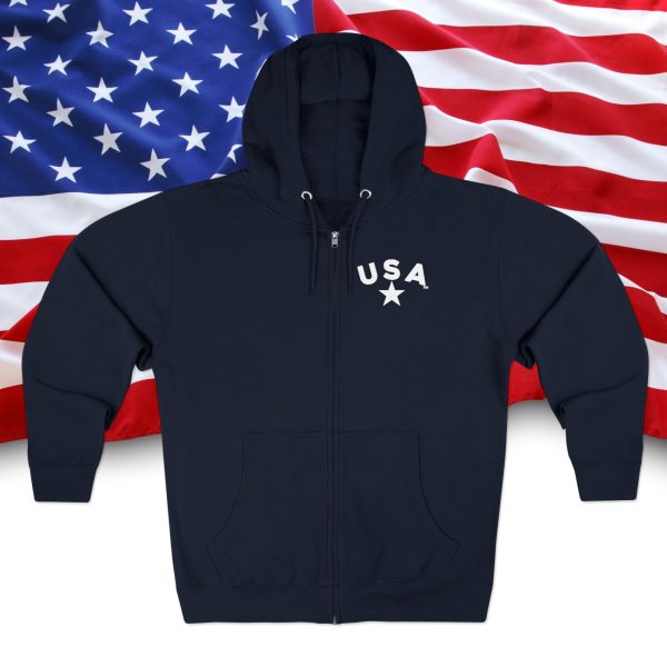 Patriotic Zip Hoodie, USA Hoodie for Independence Day, Comfy Unisex Zip Up, Summer Nights, Memorial Day Celebration - Image 29