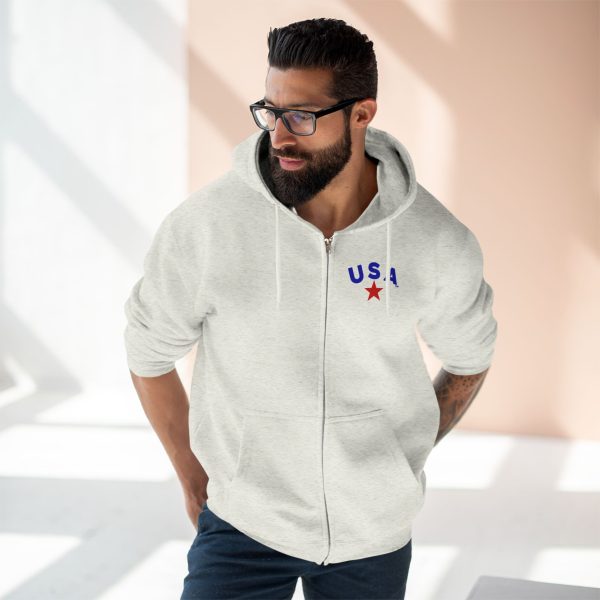 Patriotic Zip Hoodie, USA Hoodie for Independence Day, Comfy Unisex Zip Up, Summer Nights, Memorial Day Celebration - Image 11
