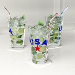 USA Themed Pint Glass, 16oz - Perfect for BBQs, Independence Day, Celebration Gifts, Home Barware, Drinkware