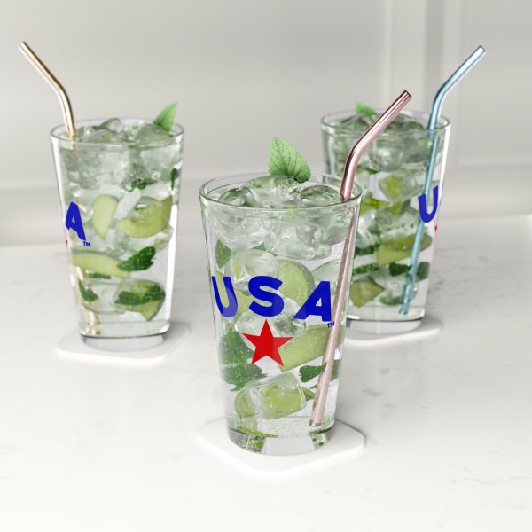 USA Themed Pint Glass, 16oz - Perfect for BBQs, Independence Day, Celebration Gifts, Home Barware, Drinkware