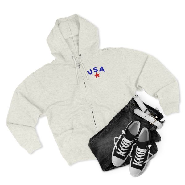 Patriotic Zip Hoodie, USA Hoodie for Independence Day, Comfy Unisex Zip Up, Summer Nights, Memorial Day Celebration - Image 12