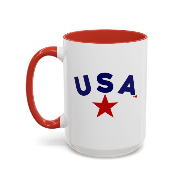 U S A - (Blue/Red) Accent Coffee Mugs (15oz) - Image 7