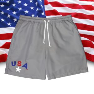 Unisex Swim Shorts,  USA Flag Board Shorts, Summer Beachwear, Pool Party Outfit, Men's Swimwear, 4th of July Swim Trunks