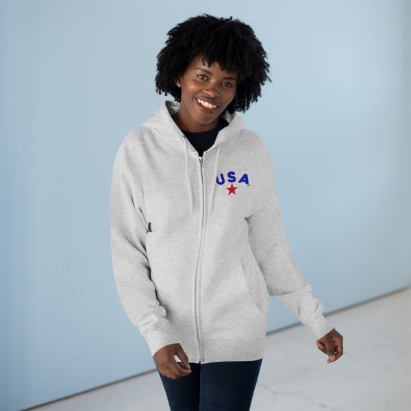 Patriotic Zip Hoodie, USA Hoodie for Independence Day, Comfy Unisex Zip Up, Summer Nights, Memorial Day Celebration - Image 6