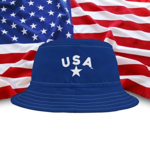 USA WHITE Patriotic Bucket Hat for Summer Celebrations
