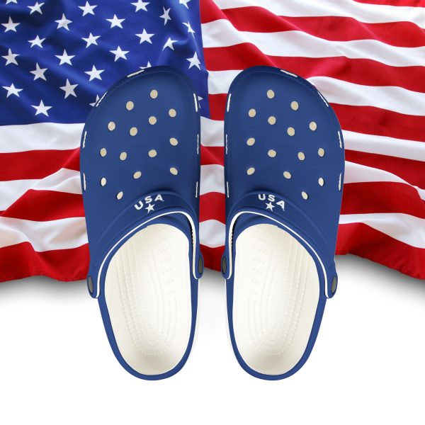 U S A  -BLUE EVA  Foam Rubber Shoes (AOP), show your Patriotism  on Memorial Day and all summer long! - Image 2