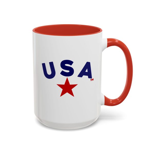 U S A - (Blue/Red) Accent Coffee Mugs (15oz) - Image 6