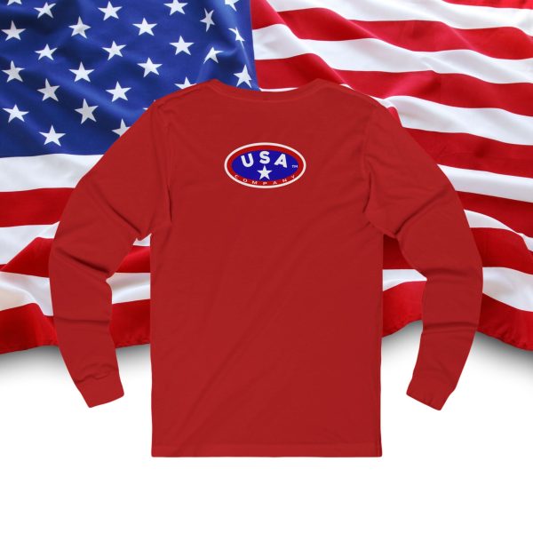 Patriotic  Long Sleeve Tee, USA Flag Shirt, Independence Day Outfits, Fourth of July Apparel, Unisex Graphic Tee, Casual American Style - Image 2
