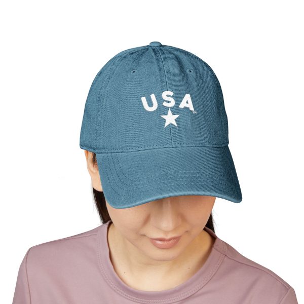 USA Embroidered  Denim Hat - Classic Casual Style - Image 4