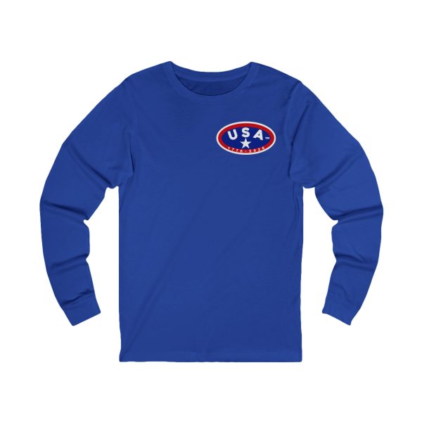Vintage USA Patch Long Sleeve Tee, Retro USA T-Shirt, Casual Layering Tee, Unisex Long Sleeve Shirt, Holiday Gift Idea - Image 5