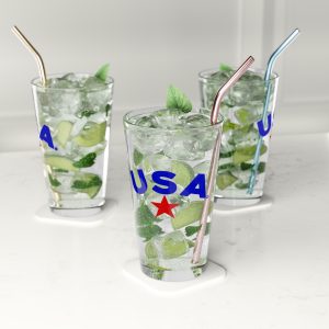 USA Themed Pint Glass, 16oz - Perfect for BBQs, Independence Day, Celebration Gifts, Home Barware, Drinkware